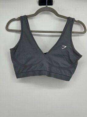 Gymshark Everyday Seamless Sports Bra - M/L Green-Grey
